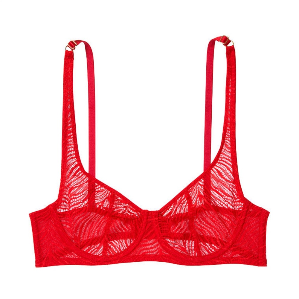 36C Balconette Red Lace Very Sexy Bra Victoria’s Secret